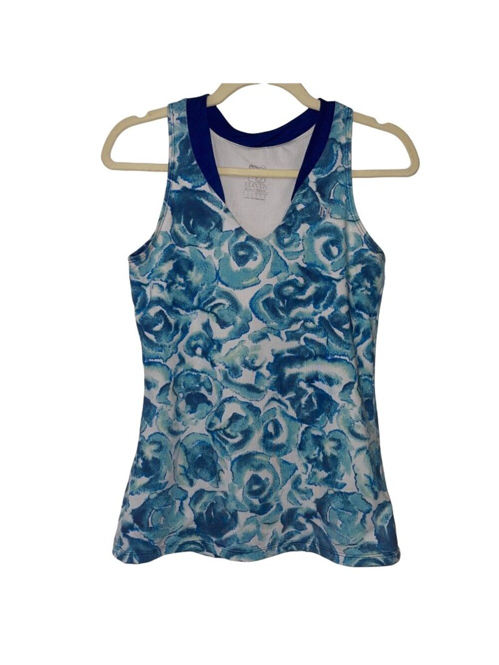 Eleven By Venus Williams Womens Blue Floral Tank Top S